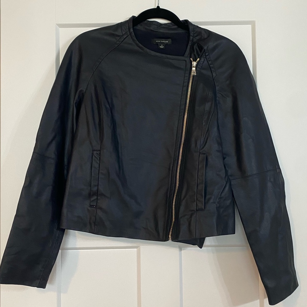 NWOT GENUINE LEATHER Ann Taylor Jacket